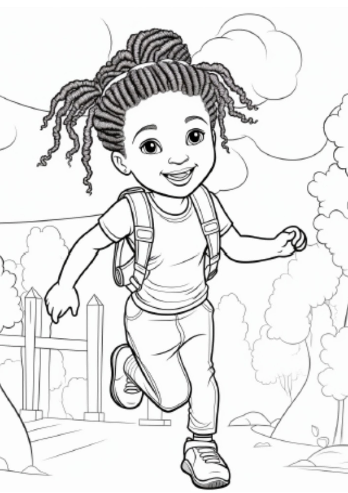 Beautiful Black Girl Coloring Book - 100 pages
