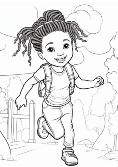 Beautiful Black Girl Coloring Book - 50 Pages
