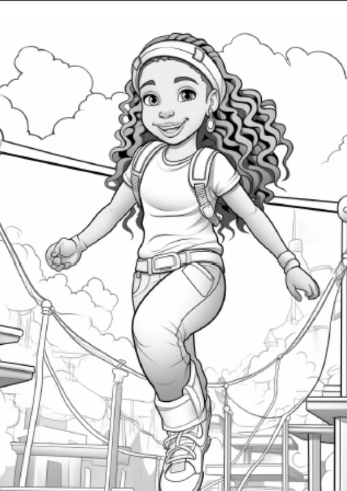 Beautiful Black Girl Coloring Book - 100 pages