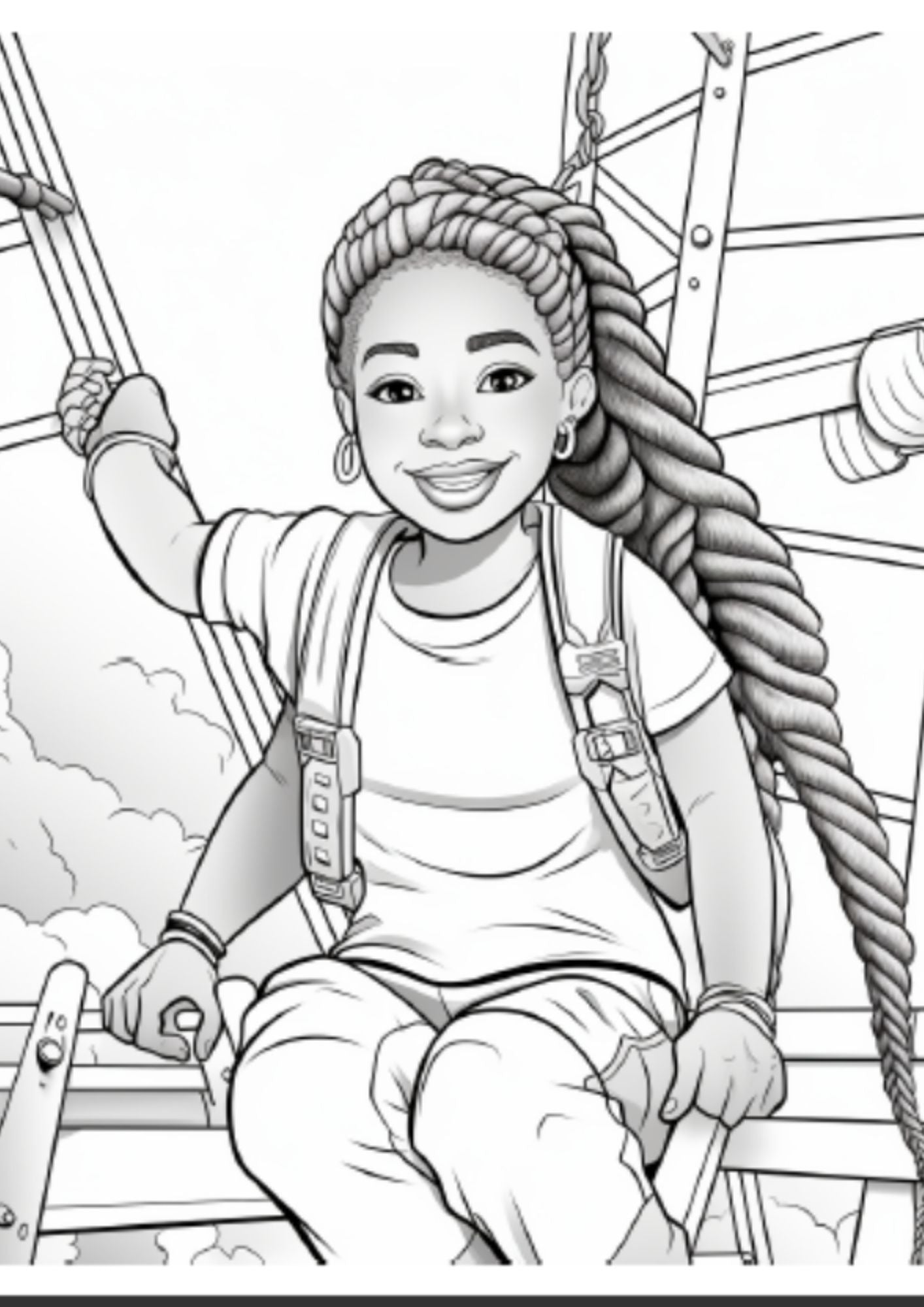 Beautiful Black Girl Coloring Book - 50 Pages