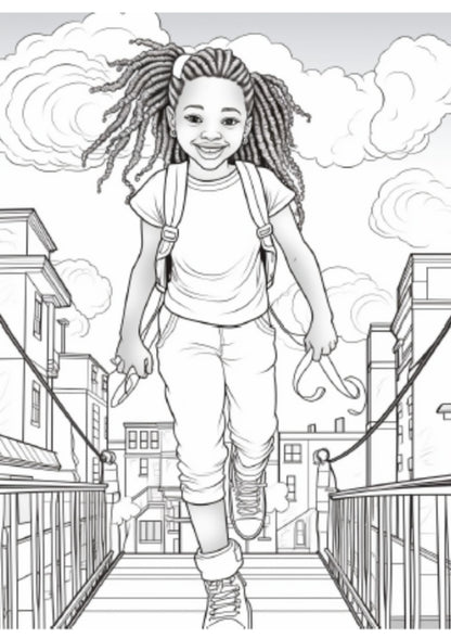 Beautiful Black Girl Coloring Book - 100 pages