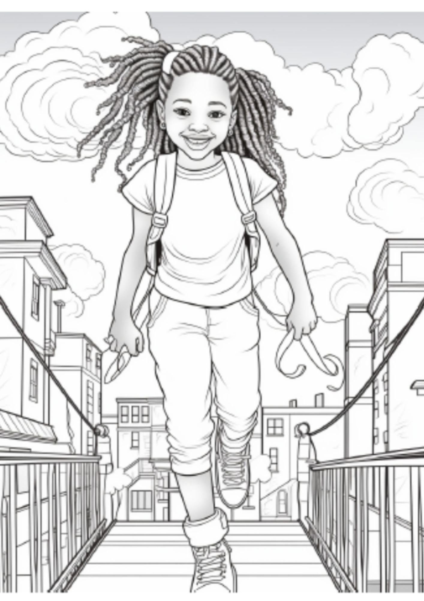 Beautiful Black Girl Coloring Book - 50 Pages